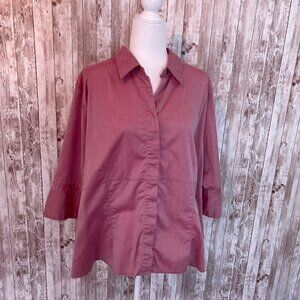 Lane Bryant Red 3/4 Sleeve Shirt size 22/24